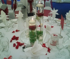 Wedding reception table setting.